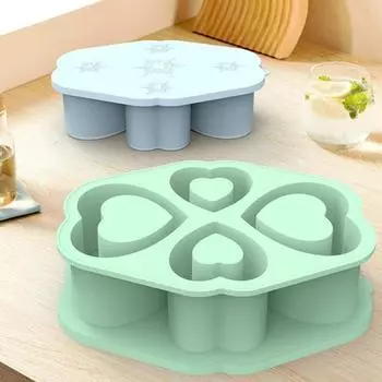 Силиконовый лоток для кубиков льда в форме сердца для стакана на 30-40 унций с крышкой Полая форма для льда большой емкости для морозильной камеры, сока, виски, коктейля жёлтый