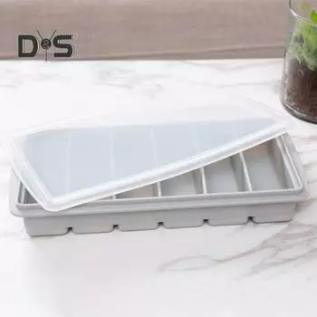 Силиконовый лоток для льда, эластичный, с 6 полостями, устойчивый к низкой температуре, форма для кубиков льда, кухня серый