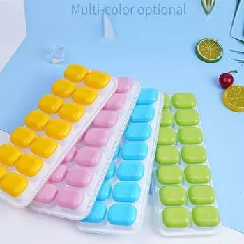 Силиконовый лоток для льда с 14 сетками, коробка для изготовления кубиков льда, нетоксичный прочный бар, паб, винный чайник для изготовления кубиков льда, кухонные инструменты, аксессуары жёлтый