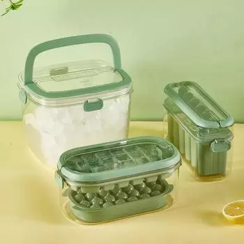 Силиконовый лоток для льда с крышкой и контейнером для хранения, форма для изготовления шариков из льда, многоразовая двухслойная пластиковая мини-круглая форма для изготовления шариков из льда