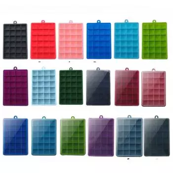 Силиконовый лоток для льда с крышкой/без крышки, 24 отверстия, квадратная коробка, вспомогательная форма для еды, пюре, сыра, желе, бар, кухонный инструмент, кубик для коктейлей чёрный