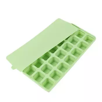 Силиконовый лоток для льда Yousheng с крышкой, 21 большой кубик, легко снимаемая складная форма для льда, гибкая форма для заморозки для хранения и укладки