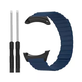 Силиконовый магнитный ремешок оранжевый/чёрный