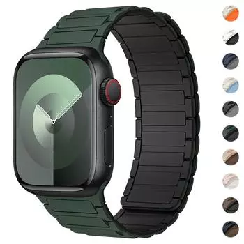 Силиконовый магнитный ремешок для Apple Watch Band Ultra 2, 49 мм, 45 мм, 44 мм, 42 мм, 41 мм, 40 мм, 38 мм, браслет iWatch Series 9, 8, 7, 6 SE 5, 4 Correa