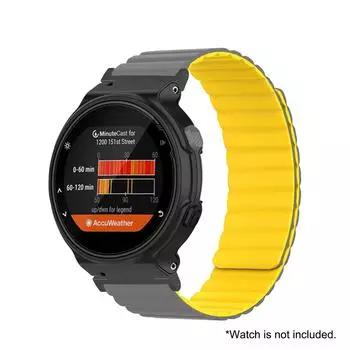 Силиконовый магнитный ремешок чёрный/оранжевый