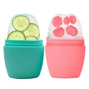 Силиконовый массажер для лица с ледяным роликом для лица для подтяжки и подтяжки кожи. Форма для льда для шеи для усиления естественного сияния. Уход за кожей для женщин. Красота. зелёный