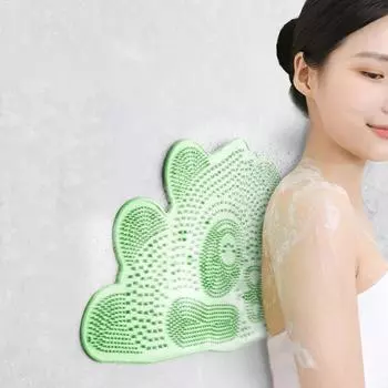 Силиконовый массажный коврик «Панда» для ванной комнаты, присоска, нескользящий коврик, скраб для спины, артефакт для ванны, коврики для пола в ванной, мытье тела зелёный