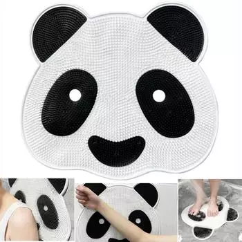 Силиконовый массажный коврик «Панда», противоскользящий коврик для ванной комнаты, натирание спины, Божественный инструмент для мытья ног, коврик для душа от мертвой кожи, напольный коврик для душевой комнаты 1PCS