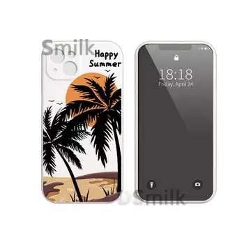 Силиконовый матовый чехол Coconut Tree для iPhone 15, Apple 14/13/15 ProMax XS для мобильных телефонов. iPhone 12 Pro Max белый
