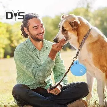 Силиконовый мешочек для лакомств для собак, сумка для щенков, поясная сумка с зажимом, переносной держатель для переноски корма для собак для тренировок на открытом воздухе зелёный