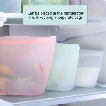 Силиконовый мешок для хранения продуктов, не содержащий бисфенол А, термостойкий, устойчивый к воздействию высоких температур, безопасный для использования в микроволновой печи, многоразовый мешок для заморозки, силиконовый контейнер 500ML синий