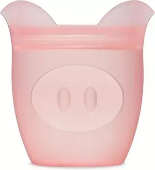 Силиконовый мешок с застежкой-молнией, контейнер для хранения, японская детская закуска, свинья, 118 мл, можно использовать в микроволновой печи, можно мыть в посудомоечной машине, розовый, с застежкой-молнией [подлинный продукт]