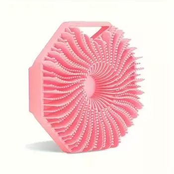 Силиконовый многоугольный скребок для тела, щетка для ванны, портативная массажная щетка для чистки ванны, инструменты для ванны. розовый