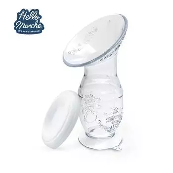 Силиконовый молокоотсос ручной пищевой силиконовый сборник грудного молока с присосанным основанием 14.5*8.5*8.5cm прозрачный