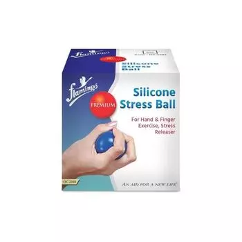 Силиконовый мяч Flamingo Premium для укрепления мышц рук и снятия стресса | Твердый, синий | Универсальный | Упаковка из 1 шт.