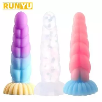 Силиконовый мягкий светящийся дилдо анальные игрушки для женщин мужчин мастурбатор светящаяся анальная пробка большие дилдо с присоской секс-игрушка для взрослых 1pc