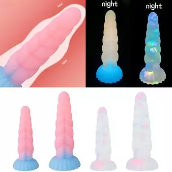 Силиконовый мягкий светящийся дилдо анус игрушка для женщин мужчин мастурбатор светящаяся анальная пробка большой дилдо секс-игрушка для взрослых продукт S