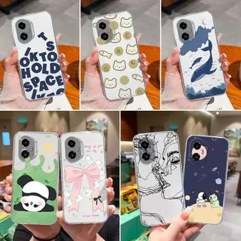 Силиконовый мягкий ТПУ для Huawei Honor 300 Pro 70 200 Lite X5B Plus X6 X6B X6S X8 задняя крышка модный розовый узор с бабочкой прозрачный противоскользящий для Huawei Honor 300