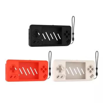 Силиконовый мягкий защитный чехол для всего тела, устойчивый к царапинам защитный чехол с ремешком для ANBERNIC RG28XX 2,83 дюйма чёрный