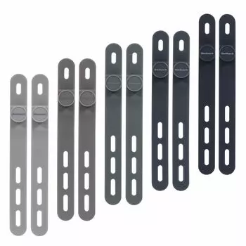 Силиконовый набор из 10 лент для укладки кабеля Owltech, органайзер для шнура, клипса для хранения, многоразовый, простой, удобный, черный градиент, по 2 штуки каждого цвета