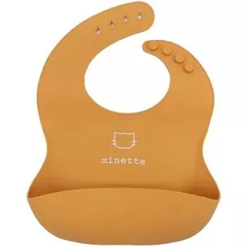 Силиконовый нагрудник для детского питания Minette baby, 03 Lucette Orange, 1 шт., 1 шт.