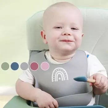 Силиконовый нагрудник Водонепроницаемая не моющаяся посуда Силиконовый нагрудник для слюней S: зелёный