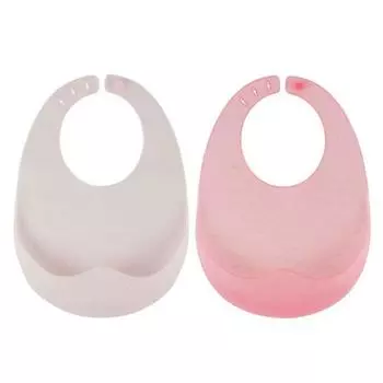 Силиконовый нагрудник Yekko Mom Jelly, комплект из 2 предметов, кремово-красный, нежно-розовый, 1 комплект