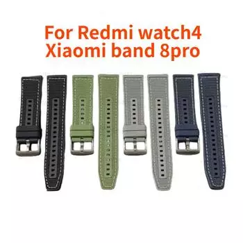Силиконовый нейлоновый ремешок для Redmi Watch 4 Mi Band 8 Pro SmartWatch, сменный браслет для Redmi Watch4, аксессуары For Mi Band 8 Pro зелёный
