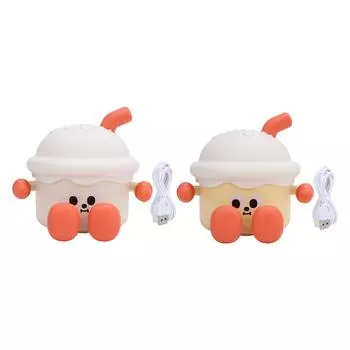 Силиконовый ночник, 3 уровня яркости, прикроватная лампа, 1200 мАч, перезаряжаемая через USB, симпатичная лампа для детей и мальчиков White