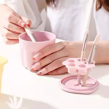 Силиконовый очиститель для кистей для макияжа, миска для сушки, держатель для сушки кистей для теней, туба для хранения косметических инструментов, стиральная доска жёлтый