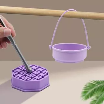 Силиконовый очиститель для кистей для макияжа, многофункциональная подвесная чаша для мытья косметических кистей, текстурированные инструменты для ручного чистки кистей жёлтый
