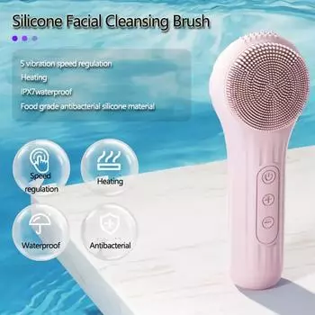 Силиконовый очиститель для лица, электрическая звуковая щетка для очищения лица, ультразвуковой вибрационный массажер для лица, мини-глубокая очистка пор