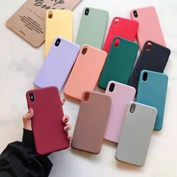 Силиконовый однотонный чехол для телефона для iPhone 12 Mini, простой яркий цвет, Мягкая задняя крышка из ТПУ, чехол для телефона для iPhone 12 11 Pro Max X XR XS Max 6 7 8 Plus