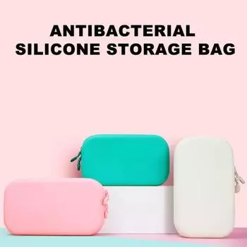 Силиконовый однотонный мягкий пенал, креативная канцелярская сумка большой емкости Large красный