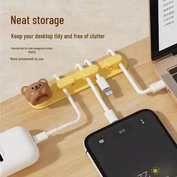 Силиконовый органайзер для кабелей без гвоздей: Настольный держатель, не оставляющий следов для кабелей мыши и наушников.