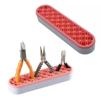 Силиконовый органайзер для кистей для макияжа, многофункциональная подставка для ручек, держатель для инструментов для рукоделия, силиконовая текстура, подходит для кистей для макияжа красный