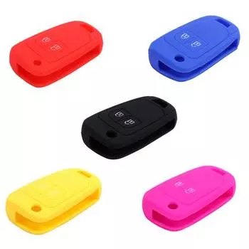 Силиконовый откидной ключ с 2 кнопками, автомобильный пульт дистанционного управления, брелок, защитный чехол для Opel синий