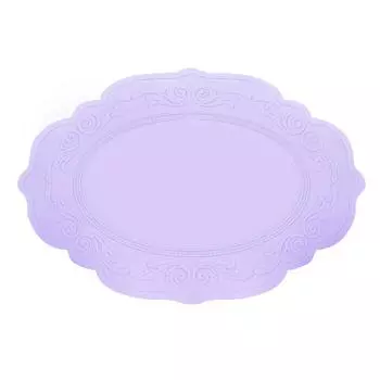 Силиконовый овальный круглый плейсмат ретро-узор кофейный цветочный подкладка столовые приборы коврики водонепроницаемые нескользящие обеденные столовые приборы подставки под чашки L