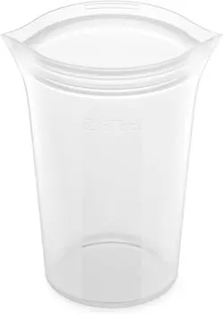 Силиконовый пакет с застежкой-молнией, контейнер для хранения, японская чашка L 710 мл, подходит для использования в микроволновой печи, посудомоечной машине, морозно-белый, с застежкой-молнией [оригинальный продукт]