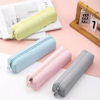 Силиконовый пенал большой емкости сумка для хранения косметики прочная сумка для ручек настольная жёлтый