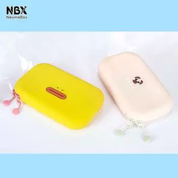 Силиконовый пенал NewmeBox, держатель для ручек, сумка для макияжа, органайзер для канцелярских принадлежностей, школьный, студенческий, водонепроницаемый бежевый
