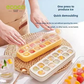 Силиконовый пищевой лоток для кубиков льда с крышкой – морозильная камера Push-Type