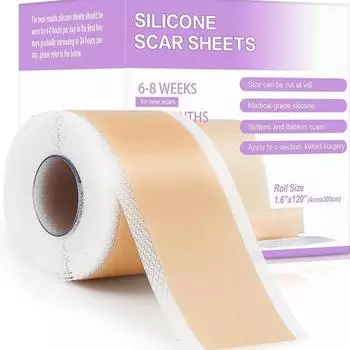 Силиконовый пластырь для рубцов Силиконовая лента для рубцов Рулон для рубцов Терапия от ожогов Удаление акне Самоклеящаяся Q6B2 4*1.5m-1pcs