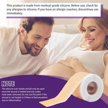 Силиконовый пластырь для шрамов Силиконовая лента для шрамов Рулон пластыря для удаления шрамов Пластырь для лечения ожогов Уход за кожей H3D5 4*1.5m-1pcs
