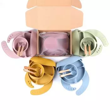 Силиконовый поднос для детского питания и набор обучающих чашек