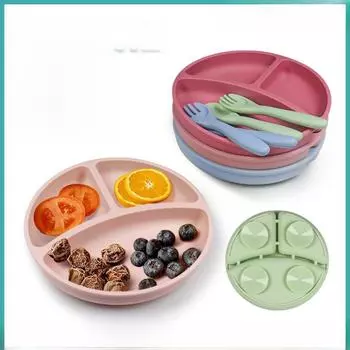 Силиконовый поднос для детского питания с разделителями и присоской