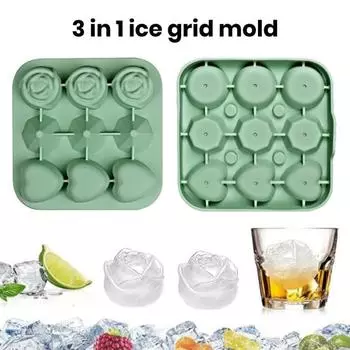 Силиконовый поднос для кубиков льда с крышкой Виски с бриллиантами в форме сердца и розы Большая форма для льда 3-в-1 Герметичная машина для приготовления кубиков льда для медленно тающих коктейлей, напитков розовый