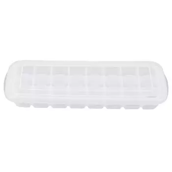 Силиконовый поднос для льда с 24 ячейками в форме маленьких кубиков с крышкой из ПП, силиконовая форма для льда для дома и кухни, белый белый