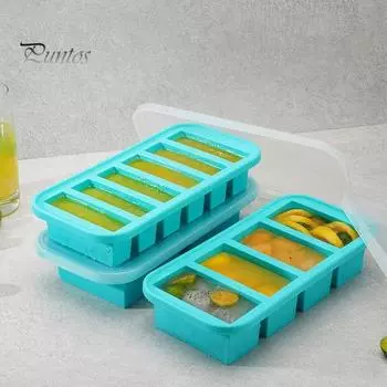 Силиконовый поднос для заморозки с крышкой, герметичный контейнер для заморозки супа, не содержащий бисфенол А, компактная форма для замораживания льда 6Grid розы красного