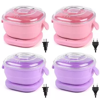 Силиконовый подогреватель воска Складной нагреватель воска 400 мл Машина для плавления воска для удаления волос EU розовый